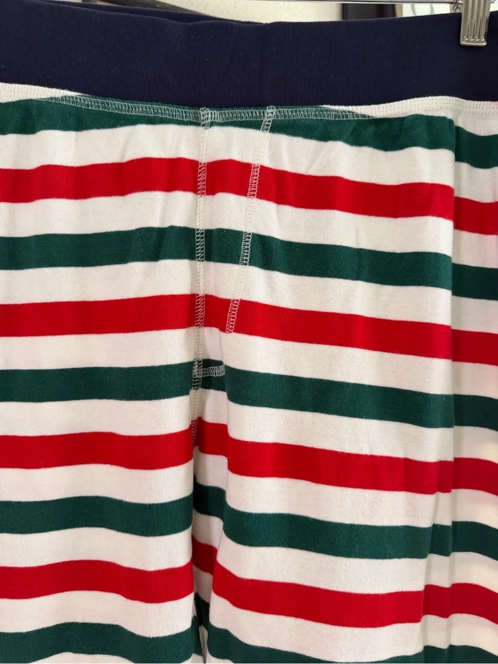 J. Crew Navy Striped Red, Green & White Pajama Pants Sz L k497